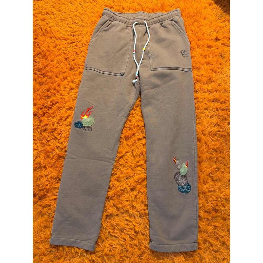 Jordan x Travis Scott Cactus Jack Flight Sweatpants Khaki Brown Mens Medium